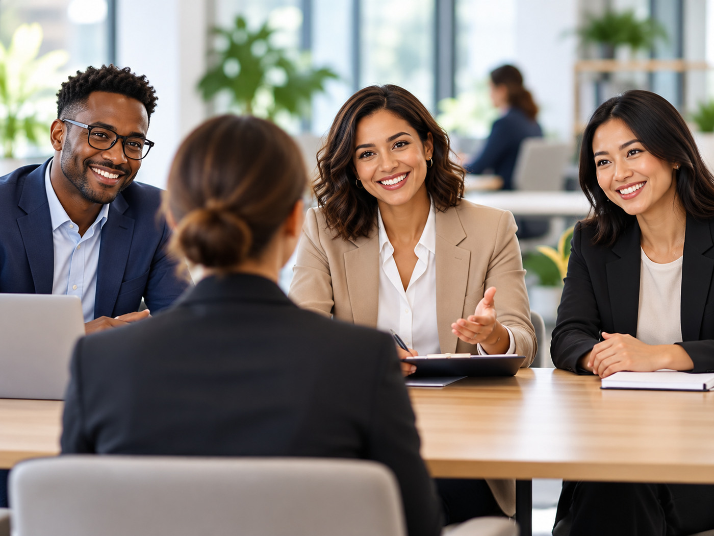 Professionals discussing it staffing requirements